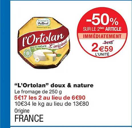 “L’Ortolan” doux & nature