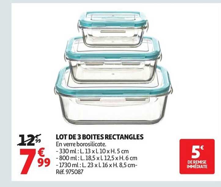 LOT DE 3 BOITES RECTANGLES