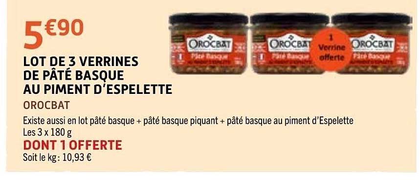 LOT DE 3 VERRINES DE PÂTÉ BASQUE AU PIMENT D’ESPELETTE