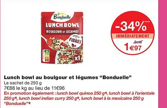 Lunch bowl au boulgour et légumes “Bonduelle”