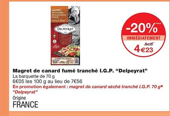Magret de canard fumé tranché I.G.P. “Delpeyrat”