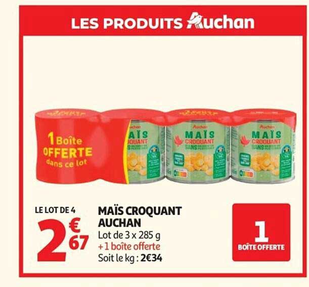 MAÏS CROQUANT AUCHAN
