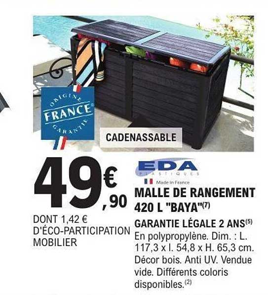 MALLE DE RANGEMENT 420 L "BAYA"