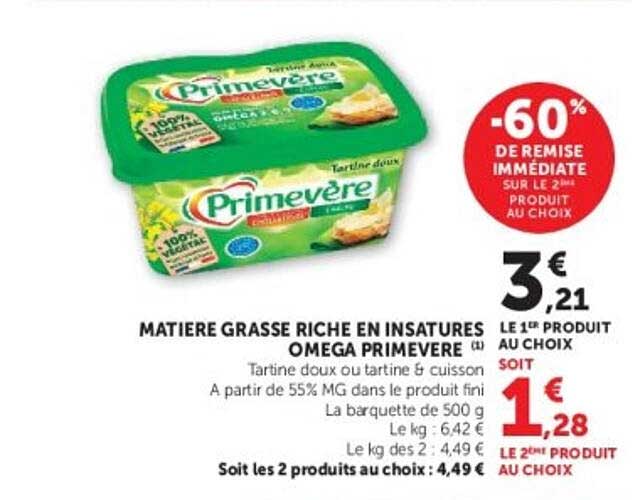 MATIERE GRASSE RICHE EN INSATURES OMEGA PRIMEVERE