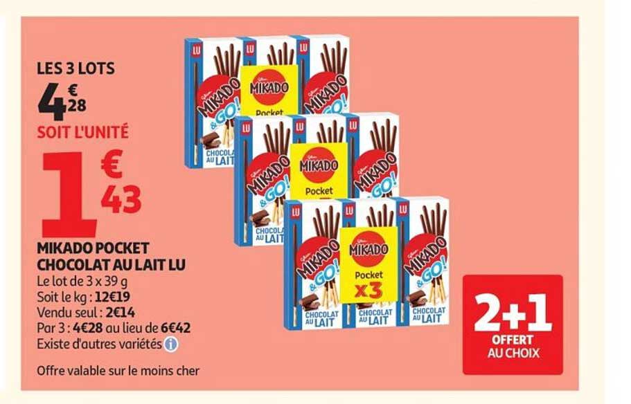 MIKADO POCKET CHOCOLAT AU LAIT LU