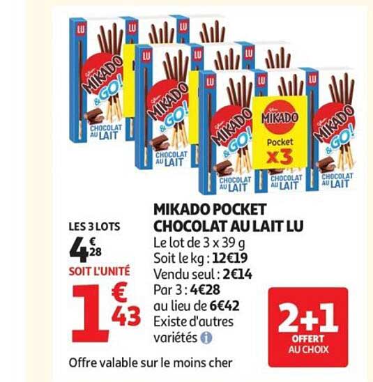 MIKADO POCKET CHOCOLAT AU LAIT LU
