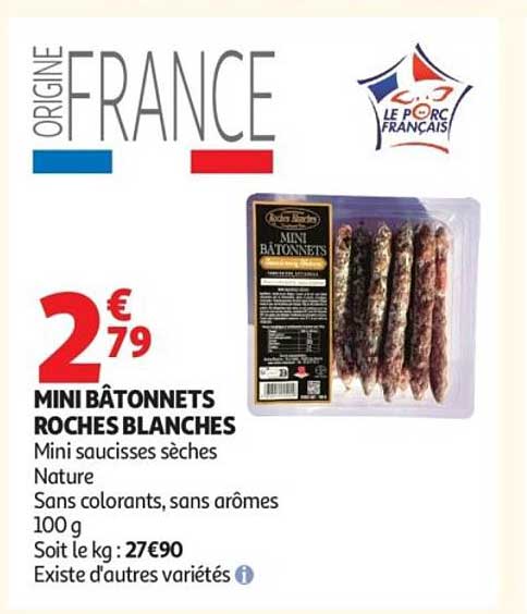 MINI BÂTONNETS ROCHES BLANCHES