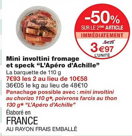 Mini involtini fromage et speck “L’Apéro d’Achille”