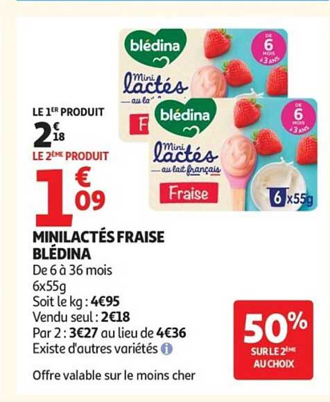 MINI LACTÉS FRAISE BLÉDINA