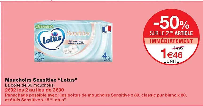 Mouchoirs Sensitive “Lotus”