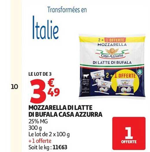 MOZZARELLA DI LATTE DI BUFALA CASA AZZURRA