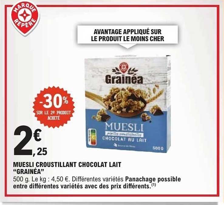MUESLI CROUSTILLANT CHOCOLAT LAIT “GRAINÉA”