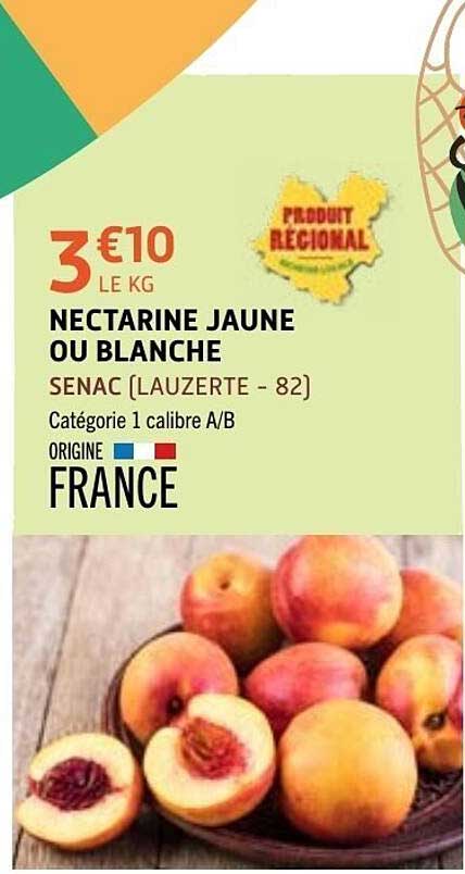 NECTARINE JAUNE OU BLANCHE