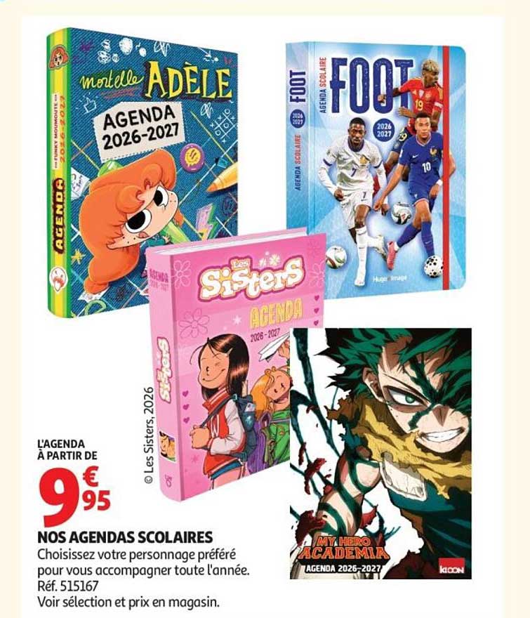 NOS AGENDAS SCOLAIRES