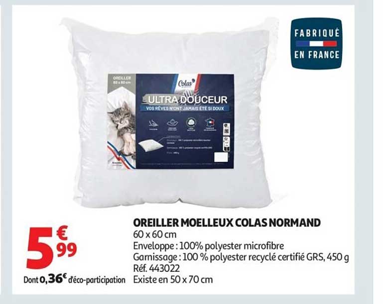 OREILLER MOELLEUX COLAS NORMAND