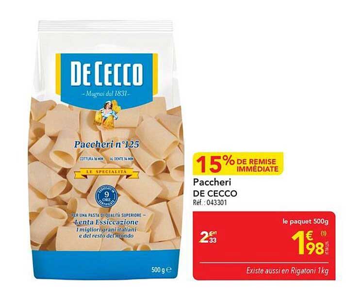Paccheri DE CECCO