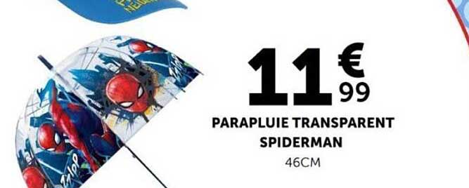 PARAPLUIE TRANSPARENT SPIDERMAN 46CM