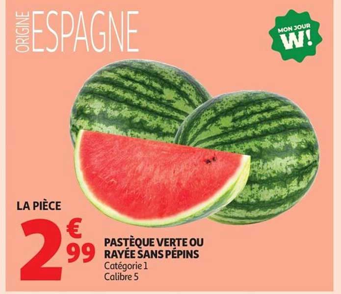PASTÈQUE VERTE OU RAYÉE SANS PÉPINS
