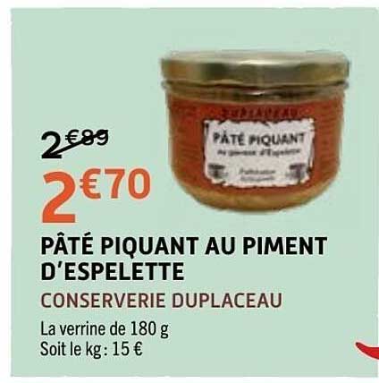 PÂTÉ PIQUANT AU PIMENT D’ESPELETTE