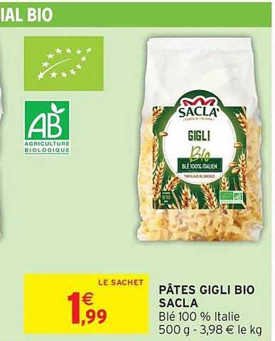 PÂTES GIGLI BIO SACLA