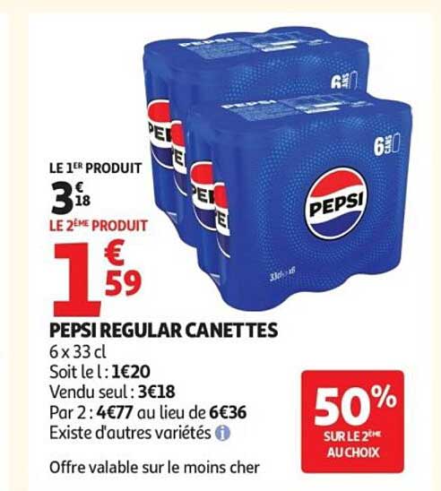 PEPSI REGULAR CANETTES
