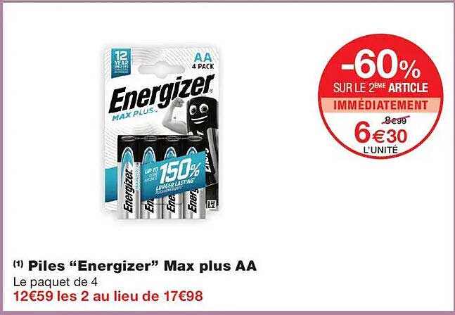 Piles “Energizer” Max plus AA