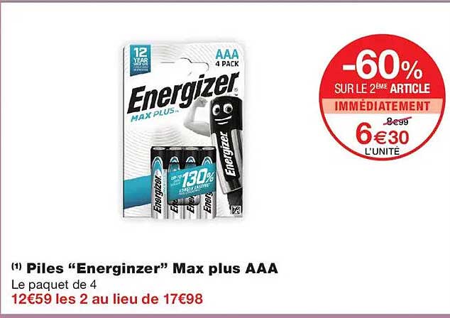 Piles “Energizer” Max plus AAA