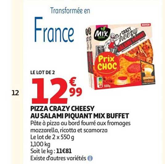 PIZZA CRAZY CHEESY AU SALAMI PIMENTANT MIX BUFFET