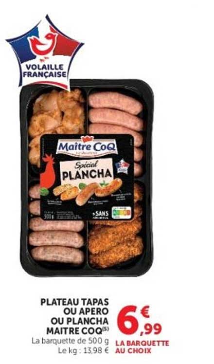PLATEAU TAPAS OU APERO OU PLANCHA MAITRE COQ(s)