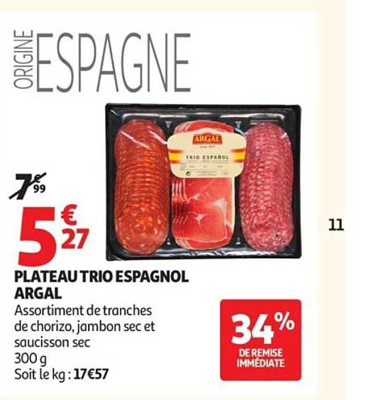 PLATEAU TRIO ESPAGNOL ARGAL