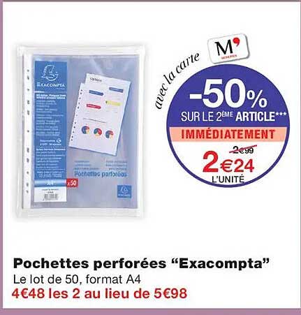 Pochettes perforées “Exacompta”