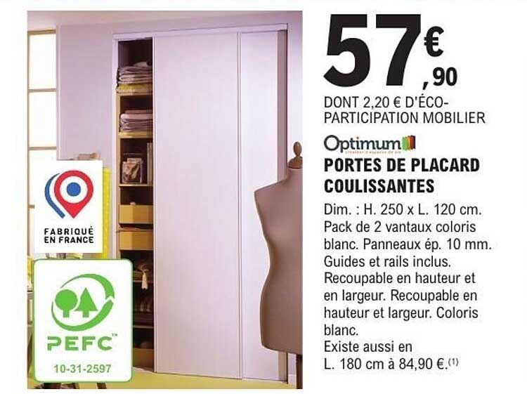 PORTES DE PLACARD COULISSANTES