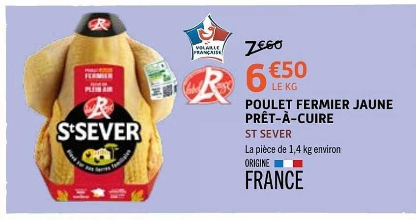 POULET FERMIER JAUNE PRÊT-À-CUIRE ST SEVER