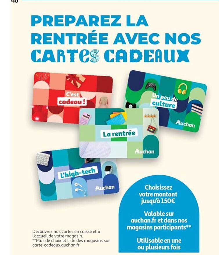 PREPAREZ LA RENTRÉE AVEC NOS CARTES CADEAUX