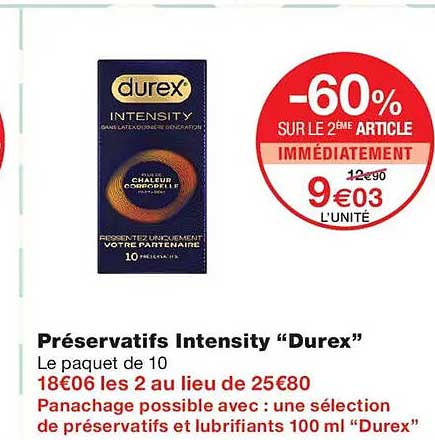 Préservatifs Intensity “Durex”