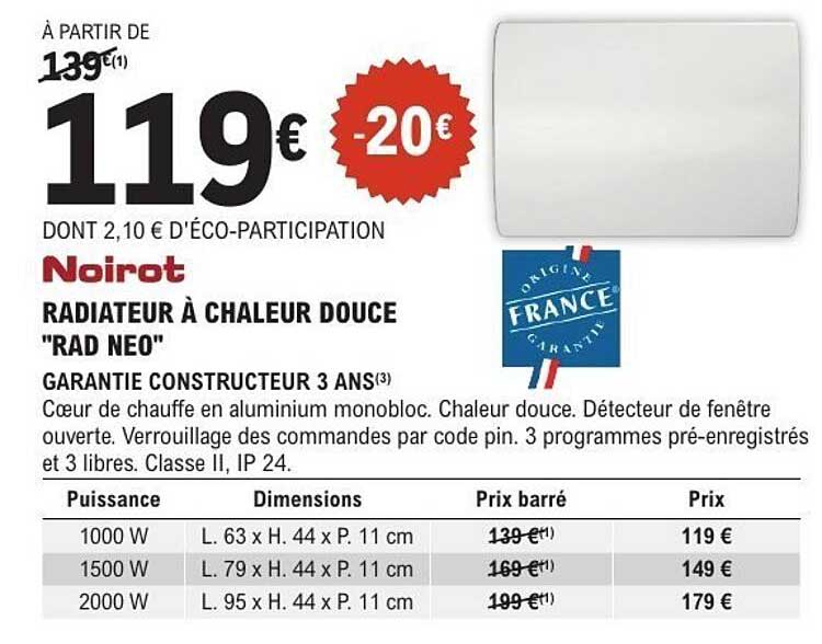 RADIATEUR À CHALEUR DOUCE "RAD NEO"