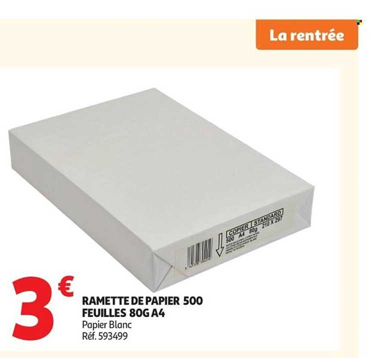 RAMETTE DE PAPIER 500 FEUILLES 80G A4