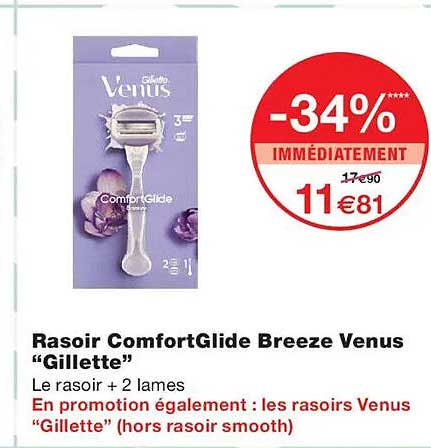 Rasoir ComfortGlide Breeze Venus “Gillette”