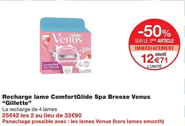 Recharge lame ComfortGlide Spa Breeze Venus “Gillette”