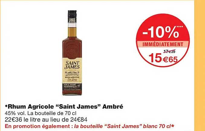 Rhum Agricole “Saint James” Ambré