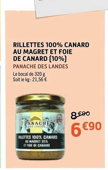 RILLETTES 100% CANARD AU MAGRET ET FOIE DE CANARD (10%)