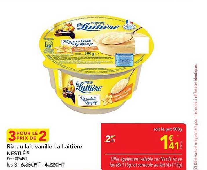Riz au lait vanille La Laitière NESTLÉ