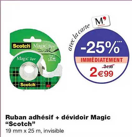 Ruban adhésif + dévidoir Magic “Scotch”