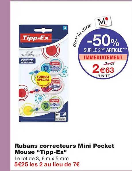 Rubans correcteurs Mini Pocket Mouse “Tipp-Ex”