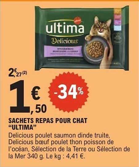 SACHETS REPAS POUR CHAT "ULTIMA"