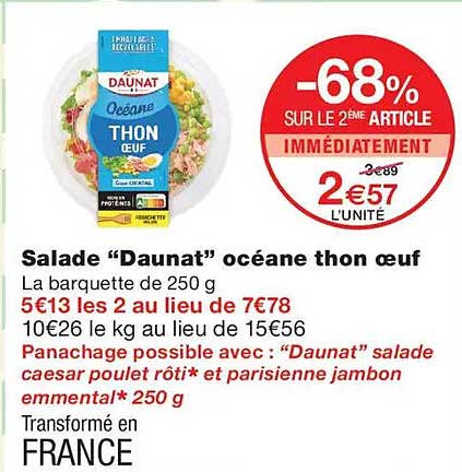 Salade “Daunat” océane thon oeuf