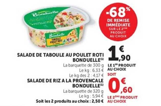 SALADE DE TABOULE AU POULET ROTI BONDUELLE