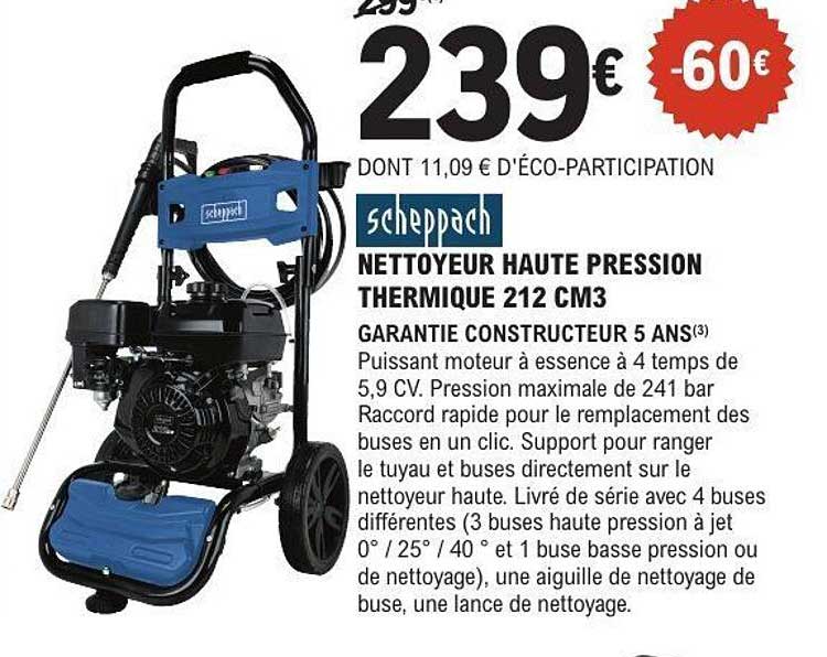 scheppach NETTOYEUR HAUTE PRESSION THERMIQUE 212 CM3