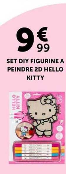 SET DIY FIGURINE A PEINDRE 2D HELLO KITTY
