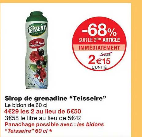 Sirop de grenadine “Teisseire”
